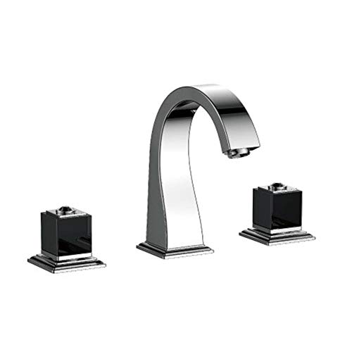 Faucet Wasserhähne Wasserhahn Wasserhahn Waschtischarmaturen Mischer Chrom Messing 3 Löcher Doppelgriff Badezimmer Waschbecken Wasserhahn Heißes und Kaltes Wasser Bad Becken Badewannenarmaturen von WACEH