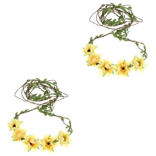 Hairband 6 Stück Gänseblümchen-Kranz, Haarschmuck, Blumen-Stirnband, Blumenkrone, Blumen-Haarband, Blumen-Kopfbedeckung, Kopfkranz, Nachahmung von Blumen, Haarband, Damen-Stirnband, Blumengirlande, von WACEH