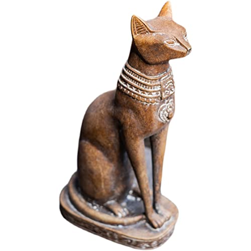 Ornaments Antike ägyptische Katzenfigur, Gartenstatue – Hasenskulptur für den Innen- und Außenbereich für Zuhause, Terrasse, Hof oder Rasen, handgefertigtes Katzengott-Sammlerstück aus Kunstharz, 20 x von WACEH