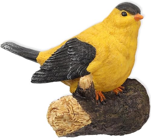 Ornaments Gartenstatue Vogel, Baumumarmung, zum Aufhängen im Garten, niedliche Vogelfigur, Kunstornament für drinnen und draußen, umweltfreundliche Kunstharz-Skulptur-Dekorationen, mehrfarbig, gelb von WACEH