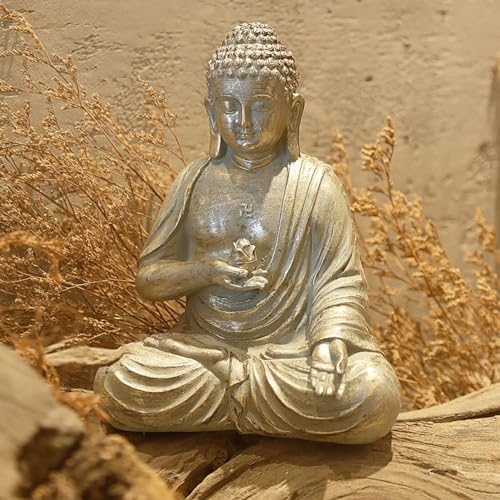 WACEH Chandelier Buddha-Statue mit Teelichthalter, Zen-Buddha-Statue, Gartendekoration, Feng Shui-Dekoration, Wohnzimmer- oder Badezimmerdekoration im Freien, Geschenk für Frauen/Mutter, Geschenk aus von WACEH