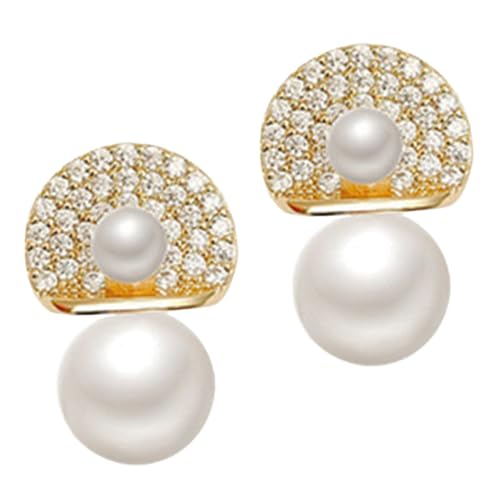 WACEH Earrings 1 Paar Trendige Perle für Frauen mit eingeführten künstlichen Diamanten eleganter Ohrschmuck für Jewelry von WACEH