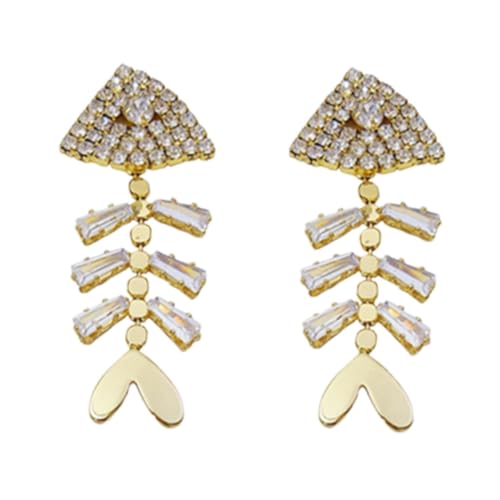 WACEH Earrings Stilvolle unregelmäßige Zirkonfischknochenform exquisiter Ohrstollen für mehrere Jewelry von WACEH