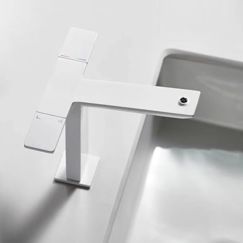 WACEH Faucet Badarmaturen, Waschbecken-Wasserhahn aus Messing, Einhand-Warm- und Kaltwasser-Mischbatterie, Waschtisch-Waschtischarmatur für Badezimmer-Umgestaltung Water-tap von WACEH