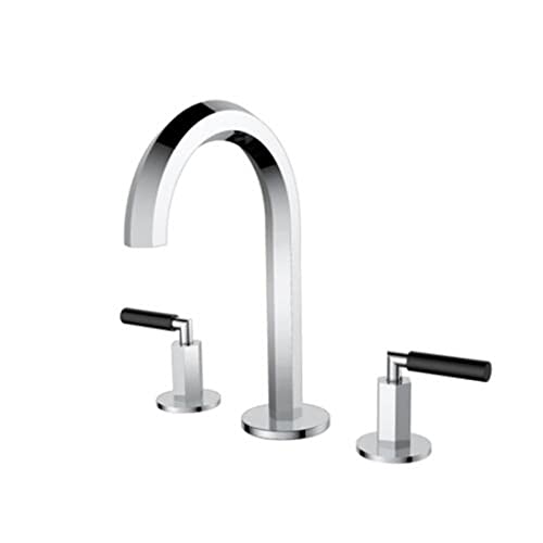 WACEH Faucet Badezimmer-Waschtischarmatur aus Roségold, 20,3 cm, breite Waschtisch-Mischbatterie, Messing, DREI-Loch-Waschtischarmatur (Cromo) Water-tap von WACEH