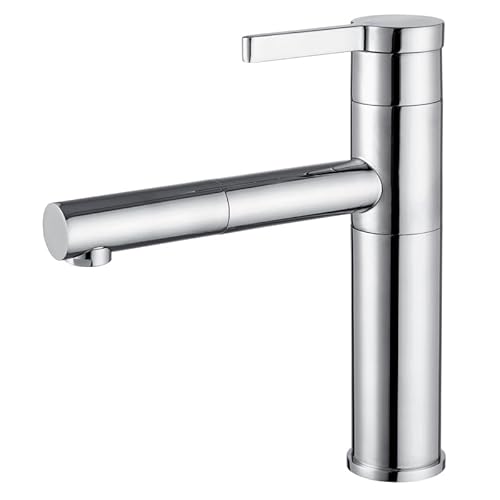 WACEH Faucet Gebürsteter, polierter Waschbecken-Wasserhahn, Einzelgriff, Einzel-Wasserhahn, Mischloch über dem Waschbecken, Badezimmer, 360° drehbarer Wasserhahn (Chrom A) Water-tap von WACEH