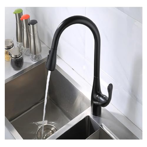 WACEH Faucet Küchenspüle-Wasserhahn, Vollkupfer, ausziehbar, 360° drehbar, Kalt- und Warmwasser, Küchen-Einhebelmischer Water-tap von WACEH