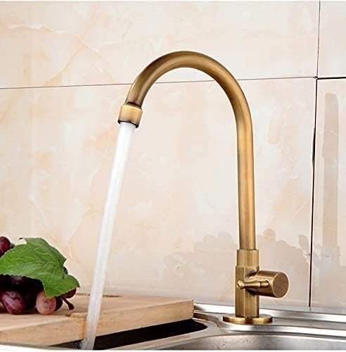 WACEH Faucet Küchenspüle-Wasserhahn für Bar, Bauernhaus, Gewerbe, kalte Küchenspüle, Antik-Bronze-Finish, 360-Grad-Einloch-Wasserhahn, CO-OPER Küchenarmatur Water-tap von WACEH