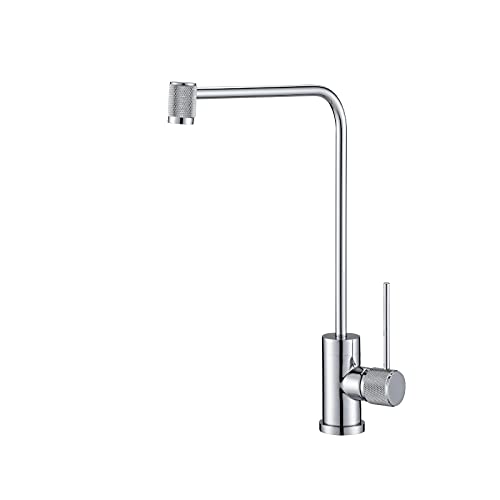 WACEH Faucet Wasserhähne Wasserreiniger Wasserhahn Haushalt 2 Punkte Küchenspüle 360 ​​° Drehung Messing Single Cold Direct Drinking Tap, Keramikventilkern,D(Grau) Water-tap von WACEH