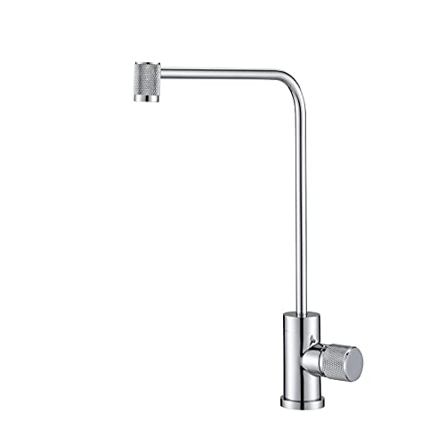 WACEH Faucet Wasserhähne Wasserreiniger Wasserhahn Haushalt 2 Punkte Küchenspüle 360 ​​° Drehung Messing Single Cold Direct Drinking Tap, Keramikventilkern,D(Khaki) Water-tap von WACEH