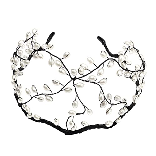 WACEH Hairband 1 Stück Mesh-Perlen-Stirnband, Kostüm, Brautjungfern-Stirnband, Kopfschmuck, Zubehör, Hochzeits-Diademe für die Braut, Haarband, Hochzeits-Haarschmuck, Braut-Strass-Stirnband, von WACEH