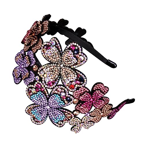 WACEH Hairband 4 Stück Stirnband Strass Blumen Flapper Haarband Strass Kopfschmuck Kristall Haarband Flapper Retro Strass Haarband Strass Haarband Flapper Hairband von WACEH