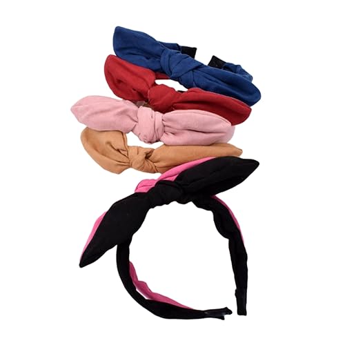 WACEH Hairband 6 Stück Stoff-Haarreifen, farbiges Haar, elastische Turban-Stirnbänder, Hasenohren-Stirnband, Damen-Kopfwickel, Damen-Stirnband, gedrehtes Yoga-Haarband, Bandana-Knoten-Kopfbedeckung, von WACEH