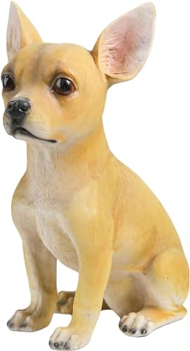 WACEH Ornaments Gartenfiguren, Hunde-Gedenkstatue, amerikanische Landtier-Ornamente, wasserfeste Harzskulptur, dekoriert für Outdoor-Haushof-Gras, Chihuahua Statues von WACEH