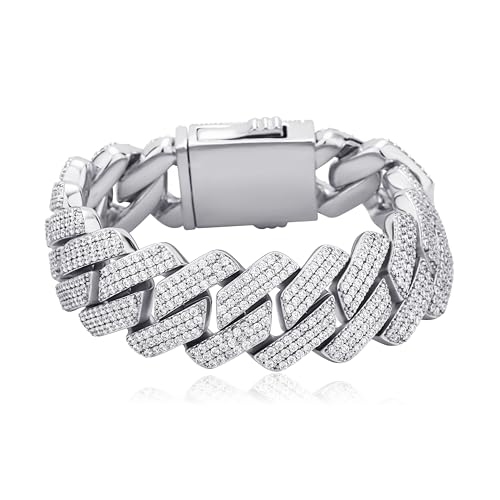 WACEH Ornaments Kubanisches Armband Männer Gold Diamant Kubanisches Armband für Frauen 3row 20mm Miami Goldschmuck 14K Gold plattiert vereisen Rapper Rapper Kostüm Sculpture WACEH Ornaments Kubanisches Armband Männer Gold Diamant Kubanisches Armband für Frauen 3row 20mm Miami Goldschmuck 14K Gold plattiert vereisen Rapper Rapper Kostüm Sculpture von WACEH