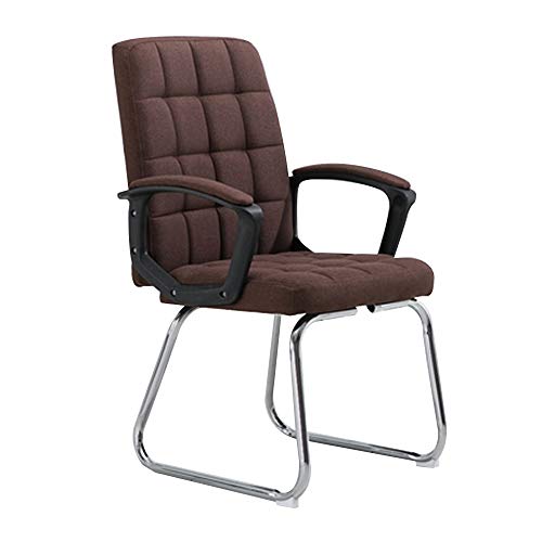 Computerstuhl, Gaming-Stuhl mit hoher Rückenlehne, Bogenfuß, ergonomischer Büro-Computerstuhl, Baumwoll- und Leinenstoff, Heimbüro-Schreibtischstuhl für Büro, Besprechungsraum (Farbe: Braun) To pursue von WADRBSW