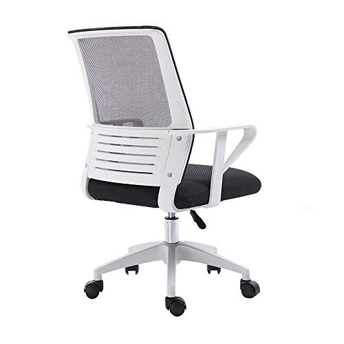 Computerstuhl, ergonomischer Computer-Schreibtischstuhl, höhenverstellbar, drehbar, Chefsessel, einteilige Armlehne, hohe Rückenlehne, großer Gaming-Stuhl aus Stoff (Farbe: Schwarz, Größe: weißer von WADRBSW
