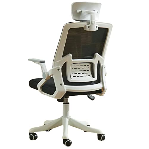 Ergonomischer Bürostuhl, um 360° drehbare, atmungsaktive Netz-Bürostühle, Computerstuhl, Schreibtischstühle mit verstellbarer Kopfstütze/Armlehne und Lordosenstütze, für Zuhause und Büro, Weiß To von WADRBSW