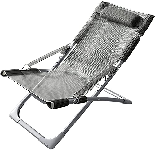 Liegestuhl, Schwerelosigkeits-Liegestuhl für den Außenbereich, Terrassen-Sonnenliegestuhl mit verstellbarer Kopfstütze, tragbarer, zusammenklappbarer Pool-Strand-Camping-Rasenstuhl für das Sonnenbaden von WADRBSW