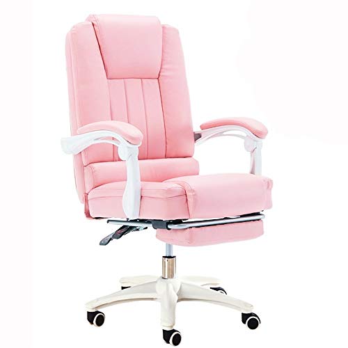 Sessel Home-Office-Schreibtischstuhl Einfacher Boss-Stuhl Bequemer Sitz-Game-Gaming-Stuhl Einteilige ineinandergreifende Armlehne Schwammfüllung Liegestuhl Lagergewicht 200 kg (Farbe: Rosa) To pursue von WADRBSW