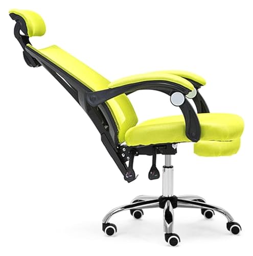 Stuhl Bürostuhl mit Fußstütze, ergonomischer Netz-Schreibtischstuhl, Lordosenstütze, Computerstuhl mit verstellbarer Kopfstütze, drehbarer Arbeitsstuhl, höhenverstellbarer Gaming-Stuhl//Grün/Größe To von WADRBSW
