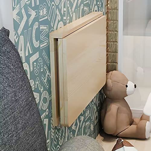 WADRBSW An der Wand montierter, zusammenklappbarer Computertisch. Klappbarer Küchentisch mit Ständer aus Holz und Edelstahl. Arbeit im Home-Office. Geeignet für Zimmer, Arbeitszimmer, Badezimmer oder von WADRBSW