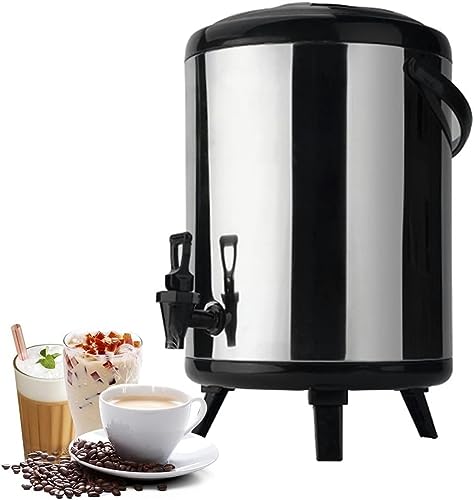 WADRBSW Kesselwärmer, Kaffeekanne, groß, Kaffeekanne aus Edelstahl 304, isolierter Getränkespender aus Fass mit Harzhahn für Kaffee, Tee, Wasser, Milch, Suppe, Schokolade (12 l) to Pursue Happiness von WADRBSW