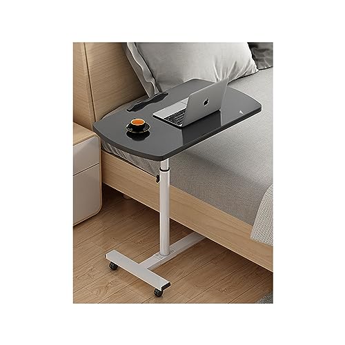 WADRBSW Klappbarer Laptoptisch für Sofa, schwarzer Schreibtisch, über Bett kippbar, Tischhöhe und -breite verstellbar, mit feststellbaren Rollen, schwarz to Pursue Happiness von WADRBSW