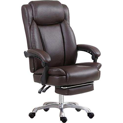 WADRBSW Sessel Home-Office-Schreibtischstuhl 150° neigbares Design Boss-Stuhl mit hoher Rückenlehne Hebedrehstuhl Traggewicht 200 kg Schwarz/Braun (Farbe: Braun) to Pursue Happiness von WADRBSW