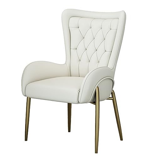 Esszimmerstühle für Zuhause, moderner Stuhl mit goldenen Metallbeinen, gepolsterter Luxus-Beistellstuhl für Wohnzimmer, elegante Esszimmerstühle für Schlafzimmer/Schönheitszimmer (Farbe: Beige) von WAGXIyU