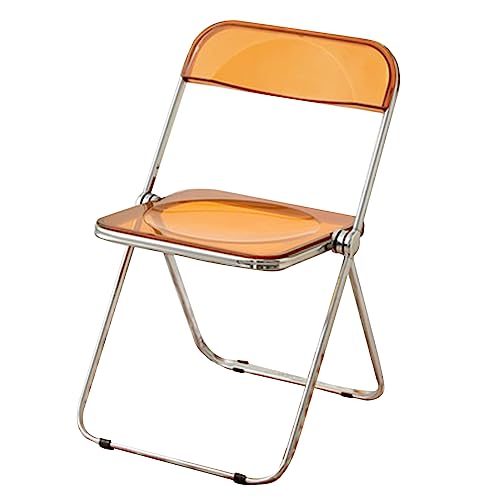 WAGXIyU Mehrfarbiger Stuhl für Partys, klappbare Acrylstühle mit Metallrahmen, klarer, Leichter, langlebiger und bequemer Veranstaltungsstuhl für das Heimbüro (Farbe: D) von WAGXIyU