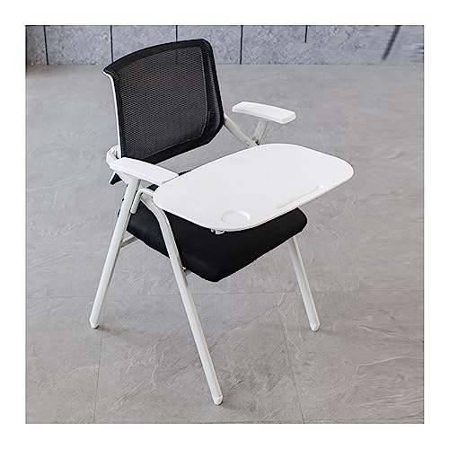 WAGXIyU Tablet-Sessel mit Air-Vent-Rückseite, stapelbar, für Büro, Schule, Klassenzimmer, Schulung, Konferenz, Wartezimmer (Farbe: Schwarz) von WAGXIyU