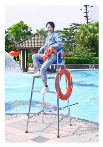 Pool Stuhl Robuster hoher Rettungsschwimmer-/Liegestuhl für den Außenbereich, 1,8m hoch Rettungsschwimmerstuhl für Erwachsene/Kinder für Pool, Terrasse, Deck, See, Strand, Tragkraft 300kg von WAHHWF