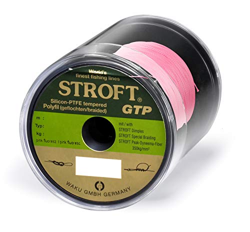 WAKU Schnur STROFT GTP Typ R Geflochtene 250m pink fluor R4-0,220mm-9kg von WAKU