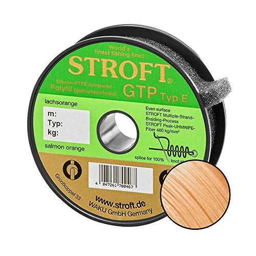 WAKU Stroft Schnur GTP Typ E geflochten lachsorange 150m Typ E3 7,50kg von WAKU