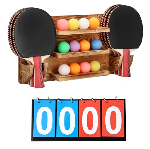 WAKUBON Tischtennis-Paddel-Halter, Wandhalterung, Aufbewahrungsregal – Tischtennisschläger-Display Zubehör Organizer – hält 6 Paddel und 12 Bälle – mit Flip-Anzeigetafel WAKUBON Tischtennis-Paddel-Halter, Wandhalterung, Aufbewahrungsregal – Tischtennisschläger-Display Zubehör Organizer – hält 6 Paddel und 12 Bälle – mit Flip-Anzeigetafel von WAKUBON