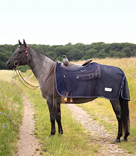 WALDHAUSEN COMFORT Fliegen-Ausreitdecke Western, 125 cm, blau von WALDHAUSEN