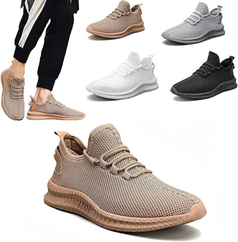 WAMIZEU Bequeme orthopädische Schuhe für Herren, Übergröße, Fußgewölbeunterstützung, Netzstoff, Workout, Walking-Schuhe, ultraleicht, atmungsaktiv von WAMIZEU