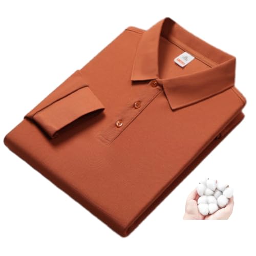 WAMIZEU Langärmeliges Herren-Poloshirt, Baumwolle, Arbeitsbekleidung, T-Shirt, atmungsaktiv, Laufen, Sport, Golf, Größe S-5XL (Rot, Größe 5XL) von WAMIZEU