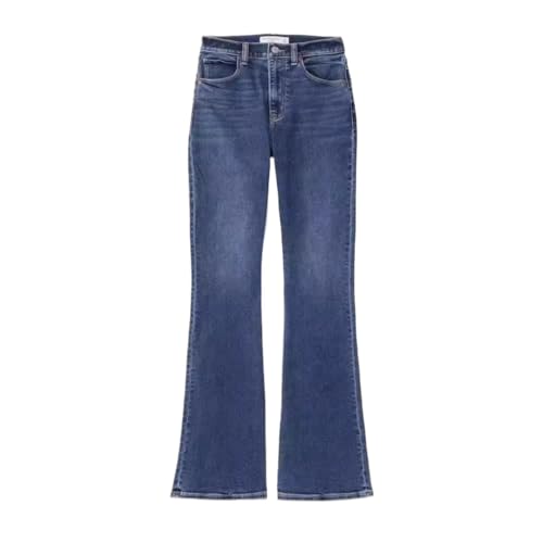 WAMIZEU Ultra High Rise Stretch Flare Jeans für Damen, Bauchkontrolle, kurvige Po-Lifting-Jeans, magisch formend, schmal, ausgestelltes Bein, Dunkelblau, Größe S von WAMIZEU