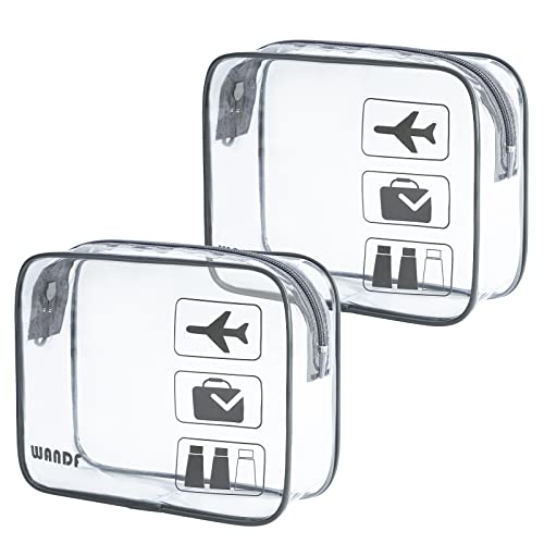 Kulturbeutel Transparent,Kulturtasche zum Transport von Flüssigkeiten,Kosmetiktasche Durchsichtig,Handgepäck-Reisezubehör,Transparente Toilettentasche Damen & Herren (2 Stück Grau) Kulturbeutel Transparent,Kulturtasche zum Transport von Flüssigkeiten,Kosmetiktasche Durchsichtig,Handgepäck-Reisezubehör,Transparente Toilettentasche Damen & Herren (2 Stück Grau) von WANDF