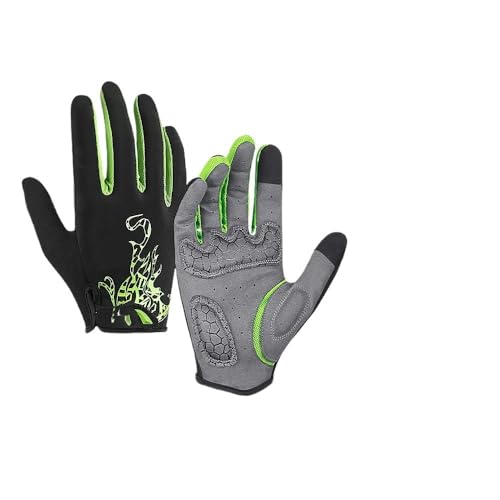 Motorradhandschuhe Herbst Winter Motorradhandschuhe Herren Touchscreen Absorption Stoßpolster Rutschfeste Verschleißfeste Atmungsaktive Wander-Fahrradhandschuhe Motorrad Handschuhe(A0026-GN,L) von WANGBINGXING