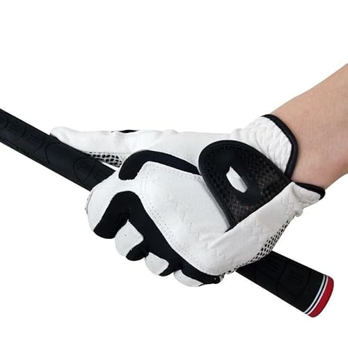 WANGBINGXING Golfhandschuhe Golfhandschuh Herren Sporthandschuhe Linke Hand Mikrofaser Weiche Anti-Rutsch-Partikel Atmungsaktive Golfausrüstung Golfhandschuhe Damen(WHITE,Size 26) von WANGBINGXING