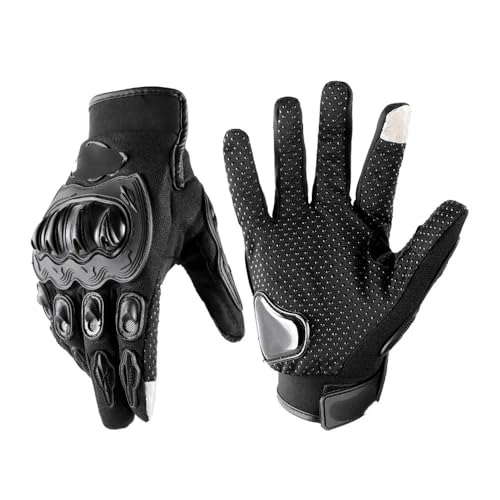 WANGBINGXING Motorradhandschuhe 1 Paar Motorrad-Motocross-Handschuhe for Männer und Frauen, Touchscreen-Mountainbike-Handschuhe, rutschfeste Vollfinger-Sporthandschuhe Motorrad Handschuhe(Noir,XL) von WANGBINGXING