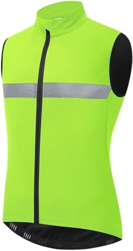 Sicherheitskleidung mit hoher Sichtbarkeit, Winterwesten, ärmellose warme Fleece-Bekleidung, Outdoor-Sport, schützende Sicherheits-Arbeitskleidung(Color:Green,Size:L) von WANGFHAO