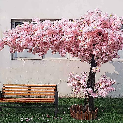 WANGLL Künstliche Bäume, künstlicher Kirschblütenbaum, Sakura-Baum, Dekor, Kirschblütenranken, drinnen und draußen, Zuhause, Büro, Party, Hochzeit, A-2,8 x 2,8 m/9,2 x 9,2 Fuß von WANGLL