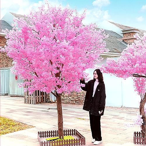 WANGLL Künstliche Kirsch-/Pfirsichblütenbäume, japanischer handgefertigter Hellrosa Baum, Wunschbaum für drinnen und draußen, Zuhause, Büro, Party, Hochzeit, 2 x 2 m von WANGLL