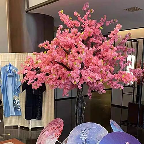 WANGLL Künstliche Kirschblütenbäume, Champagner-Kirschblütenbaum, Bogen, rosa, künstliche Sakura-Blume, für drinnen und draußen, für Zuhause, Büro, Party, 1,2 x 1 m von WANGLL