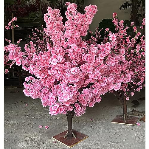 WANGLL Künstliche Kirschblütenbäume – Blütenbaum – Hellrosa – Stiele aus echtem Holz und lebensechte Blätter, Nachbildung Einer künstlichen Pflanze in Rosa – erweiterte Form 2,5 x 2 m/8,2 x 6,6 Fuß von WANGLL