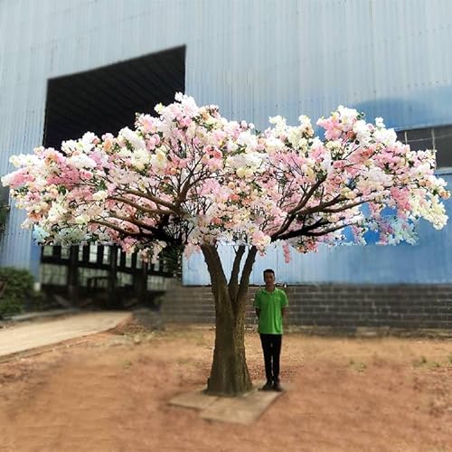 WANGLL Natürlicher künstlicher Kirschblütenbaum/Kunstpflanze aus Seidenblume für Veranstaltungen, Partys, im Freien/Mehrfarbiger FRP-Kunstbaum 2,5 * 2,5 m von WANGLL